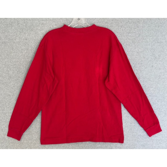 Vintage 90s Mickey Mouse & Pluto "Dog Gone" T-Shirt Mens Medium Red Long Sleeve - Picture 3 of 7